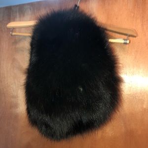 Black fur hand muff